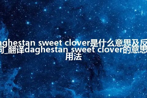 daghestan sweet clover是什么意思及反义词_翻译daghestan sweet clover的意思_用法