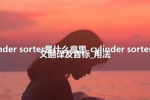 cylinder sorter是什么意思_cylinder sorter的中文翻译及音标_用法