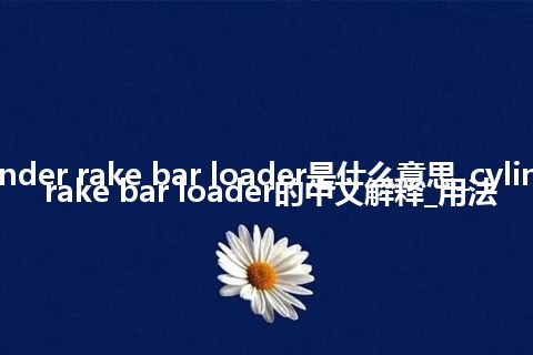 cylinder rake bar loader是什么意思_cylinder rake bar loader的中文解释_用法