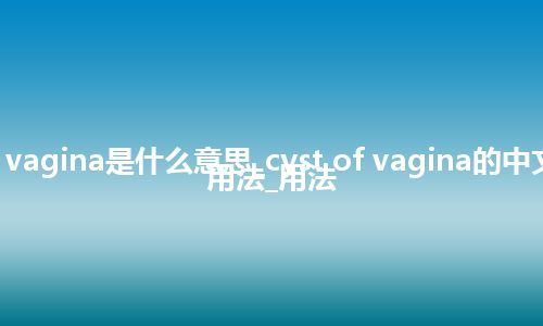 cyst of vagina是什么意思_cyst of vagina的中文翻译及用法_用法