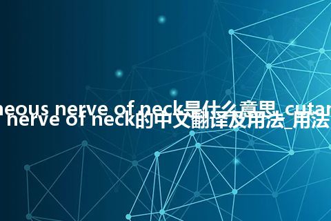 cutaneous nerve of neck是什么意思_cutaneous nerve of neck的中文翻译及用法_用法