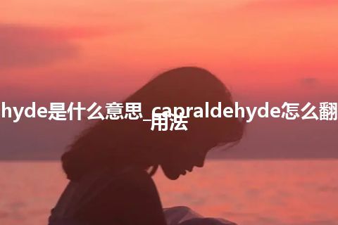 capraldehyde是什么意思_capraldehyde怎么翻译及发音_用法