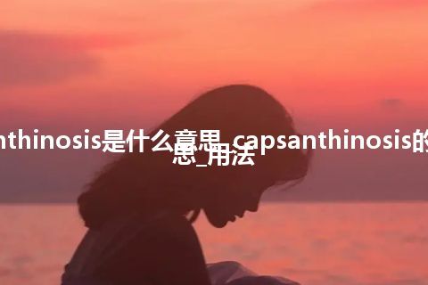 capsanthinosis是什么意思_capsanthinosis的中文意思_用法