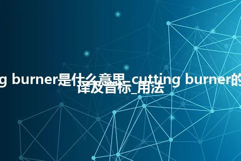 cutting burner是什么意思_cutting burner的中文翻译及音标_用法