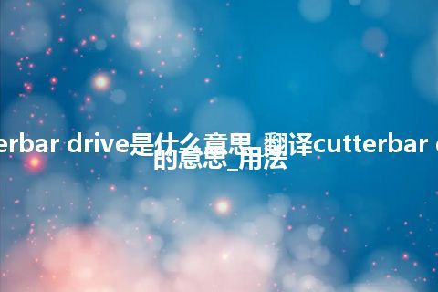 cutterbar drive是什么意思_翻译cutterbar drive的意思_用法