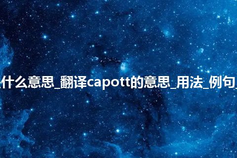 capott是什么意思_翻译capott的意思_用法_例句_英语短语