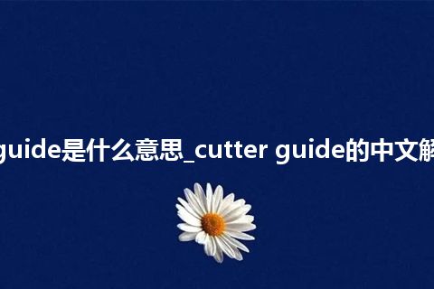 cutter guide是什么意思_cutter guide的中文解释_用法