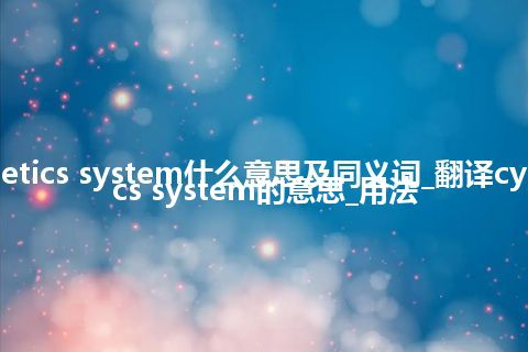 cybernetics system什么意思及同义词_翻译cybernetics system的意思_用法