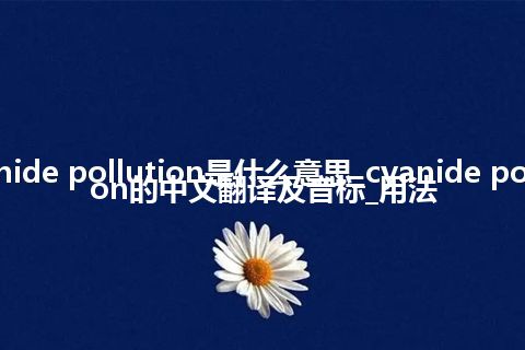 cyanide pollution是什么意思_cyanide pollution的中文翻译及音标_用法