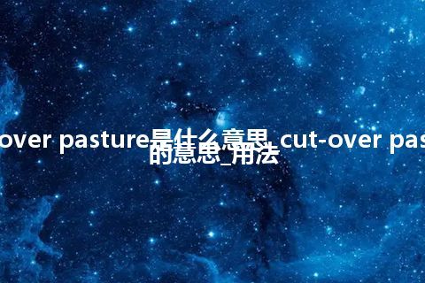 cut-over pasture是什么意思_cut-over pasture的意思_用法