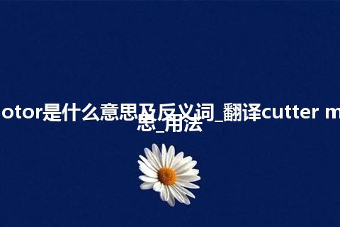 cutter motor是什么意思及反义词_翻译cutter motor的意思_用法