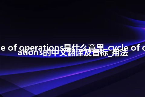 cycle of operations是什么意思_cycle of operations的中文翻译及音标_用法