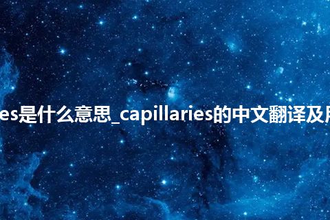 capillaries是什么意思_capillaries的中文翻译及用法_用法