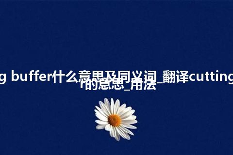 cutting buffer什么意思及同义词_翻译cutting buffer的意思_用法