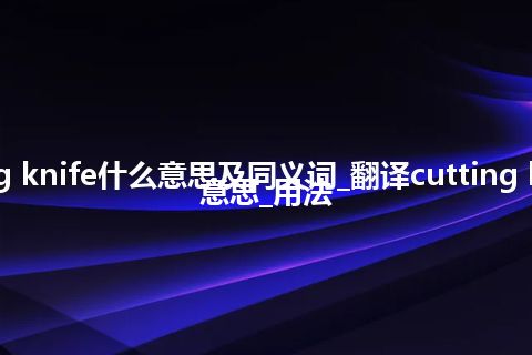 cutting knife什么意思及同义词_翻译cutting knife的意思_用法