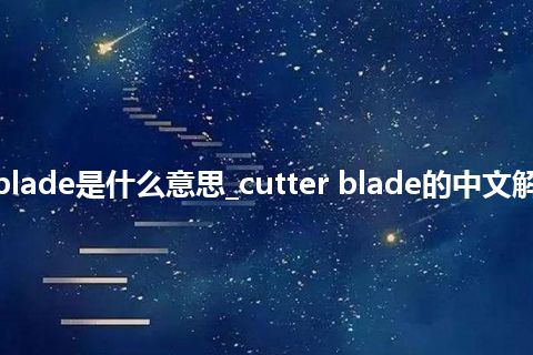 cutter blade是什么意思_cutter blade的中文解释_用法