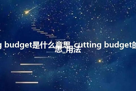 cutting budget是什么意思_cutting budget的中文意思_用法