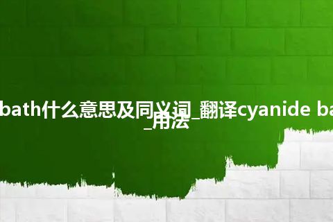 cyanide bath什么意思及同义词_翻译cyanide bath的意思_用法