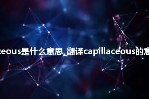 capillaceous是什么意思_翻译capillaceous的意思_用法