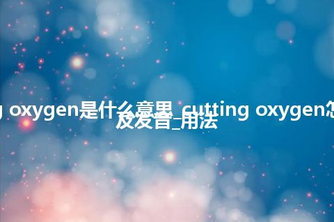 cutting oxygen是什么意思_cutting oxygen怎么翻译及发音_用法