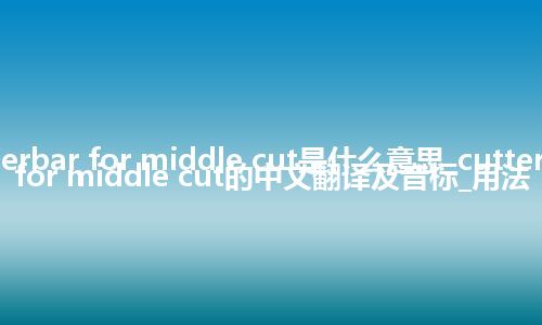 cutterbar for middle cut是什么意思_cutterbar for middle cut的中文翻译及音标_用法