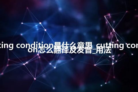 cutting condition是什么意思_cutting condition怎么翻译及发音_用法