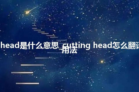 cutting head是什么意思_cutting head怎么翻译及发音_用法