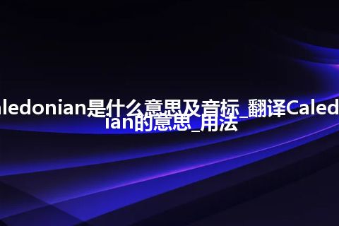 Caledonian是什么意思及音标_翻译Caledonian的意思_用法