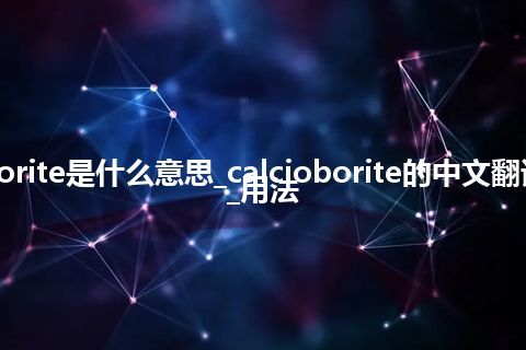 calcioborite是什么意思_calcioborite的中文翻译及用法_用法