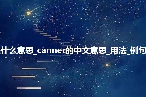 canner是什么意思_canner的中文意思_用法_例句_英语短语