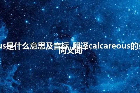 calcareous是什么意思及音标_翻译calcareous的意思_用法_同义词