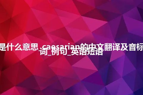 caesarian是什么意思_caesarian的中文翻译及音标_用法_同义词_例句_英语短语