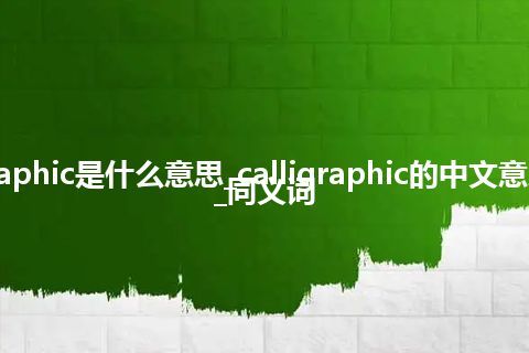 calligraphic是什么意思_calligraphic的中文意思_用法_同义词