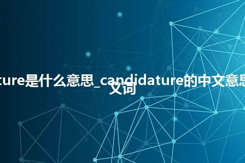 candidature是什么意思_candidature的中文意思_用法_同义词