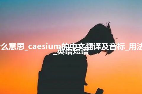 caesium是什么意思_caesium的中文翻译及音标_用法_同义词_例句_英语短语