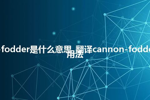 cannon-fodder是什么意思_翻译cannon-fodder的意思_用法