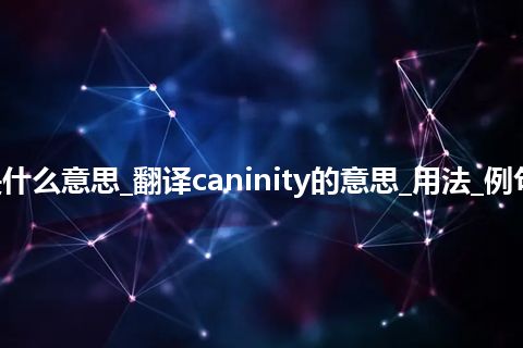 caninity是什么意思_翻译caninity的意思_用法_例句_英语短语