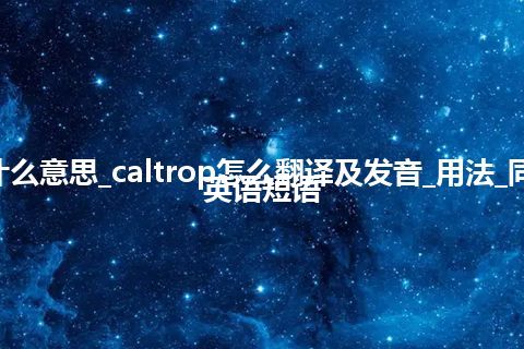 caltrop是什么意思_caltrop怎么翻译及发音_用法_同义词_例句_英语短语