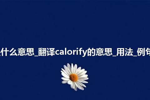 calorify是什么意思_翻译calorify的意思_用法_例句_英语短语