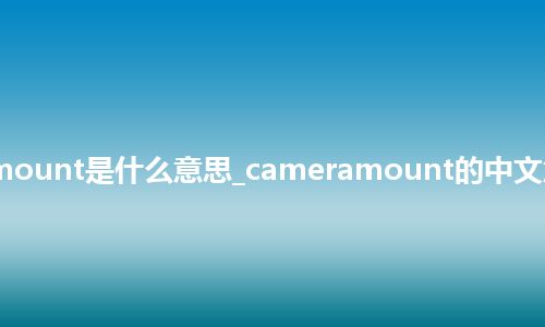 cameramount是什么意思_cameramount的中文意思_用法