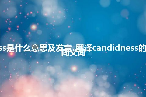 candidness是什么意思及发音_翻译candidness的意思_用法_同义词