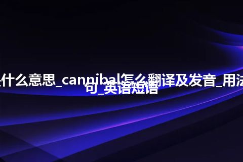 cannibal是什么意思_cannibal怎么翻译及发音_用法_同义词_例句_英语短语