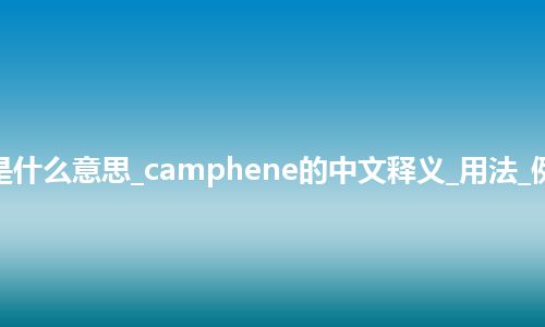 camphene是什么意思_camphene的中文释义_用法_例句_英语短语