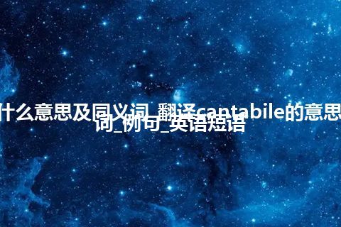 cantabile什么意思及同义词_翻译cantabile的意思_用法_同义词_例句_英语短语