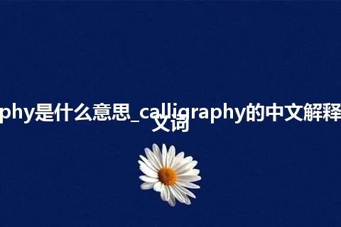 calligraphy是什么意思_calligraphy的中文解释_用法_同义词