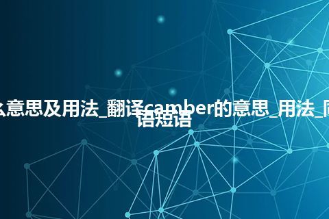 camber是什么意思及用法_翻译camber的意思_用法_同义词_例句_英语短语