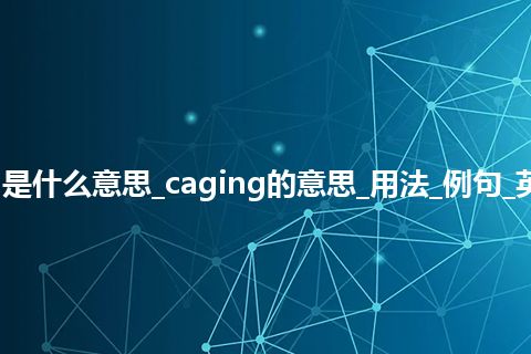 caging是什么意思_caging的意思_用法_例句_英语短语