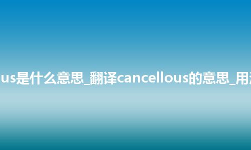 cancellous是什么意思_翻译cancellous的意思_用法_同义词