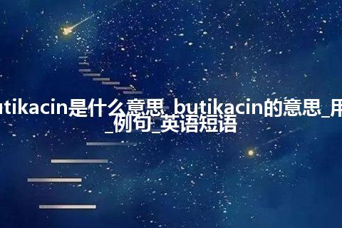 butikacin是什么意思_butikacin的意思_用法_例句_英语短语