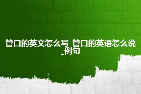 管口的英文怎么写_管口的英语怎么说_例句